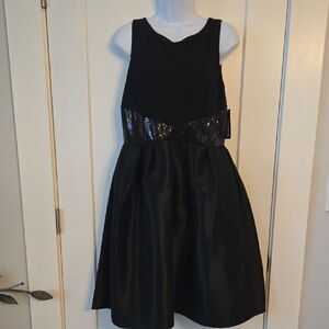 R&M Richards Black Fit and Flare Cocktail Dress